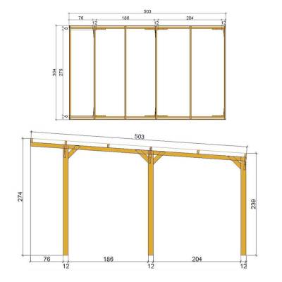 Pergola en bois 3x5 CarPort abri voiture et ombre