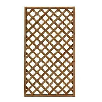 Grille en bois à mailles diagonales Gaia 90x180 cm Couleur marron imprégnée en autoclave