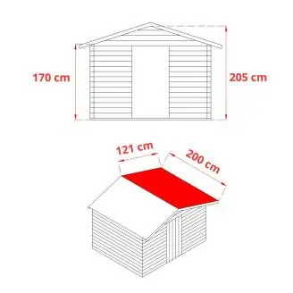 Maison en bois Debora 2x2 avec porte-fenêtre simple