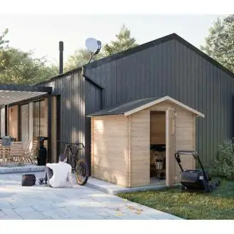 Maison en bois Debora 2x2 avec porte-fenêtre simple