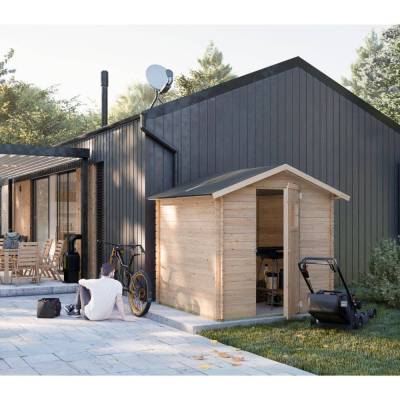 Maison en bois Debora 2x2 avec porte-fenêtre simple