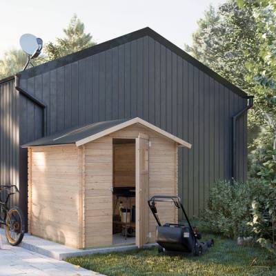 Maison en bois Debora 2x2 avec porte-fenêtre simple