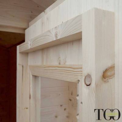 Maison en bois Debora 2x2 avec porte-fenêtre simple