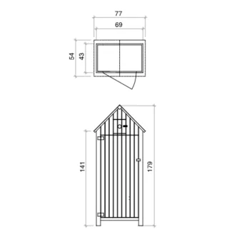 Armoire d'extérieur en bois Utile 3 - 77x54x197 Cm