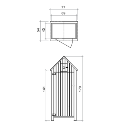 Meuble d'extérieur en bois Utile 3 - 77x54x179 Cm