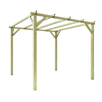 Pergola en bois 3x3 pour extérieur et jardins en pin massif imprégné en autoclave