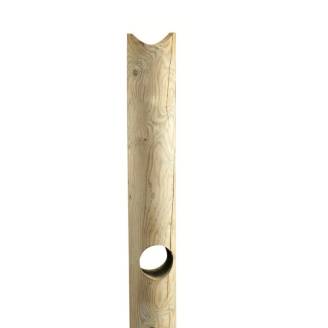 Poteau rond 12x150 cm avec selle et trou en bois imprégné en autoclave