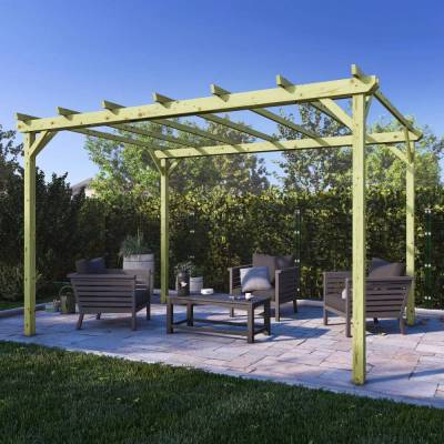 Pergolas et Gazebos - Pergola en bois 3x4 pour l'extérieur et les jardins