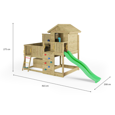 Cabane en bois pour enfants avec toboggan – Aire de jeux de jardin Fungoo Sweet House