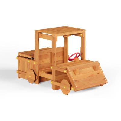 Véhicule en bois pour enfants Fungoo Garden Buggy aire de jeux de jardin couleur teck